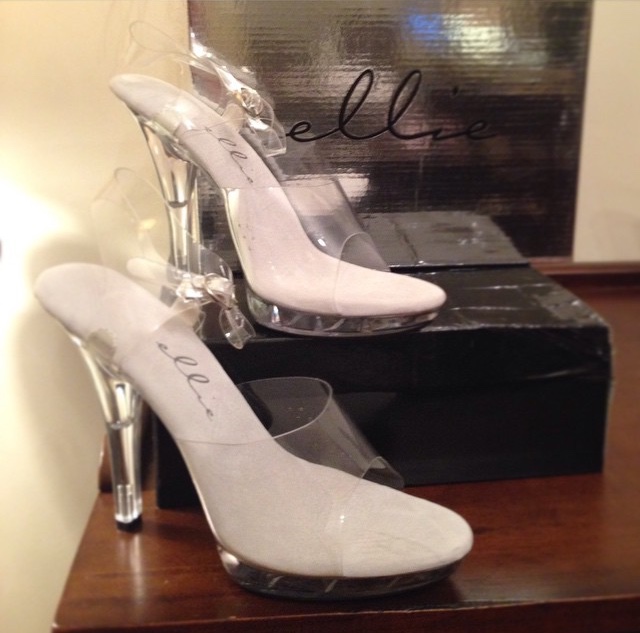 BNIB PLEASER FLAIR 408 Clear Heels Shoes Bikini Competition Stage Posing  Silver £49.95 - PicClick UK
